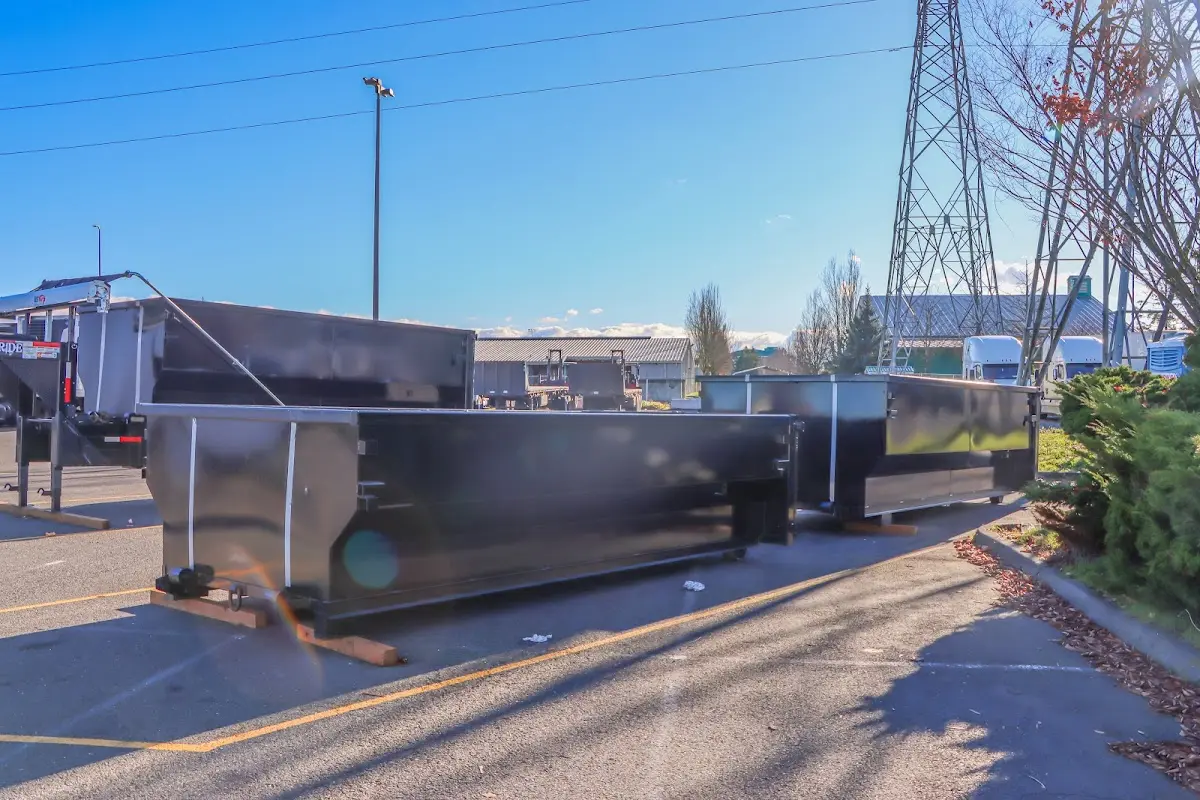 Roll-off dumpster ready for waste disposal at job site for Construction Dumpster Rental in Loudoun Valley Estates
